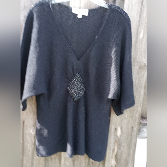 ST JOHN EVENING black tunic top Large - Picture 3 of 6